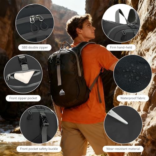 Black pouch 15l hiking backpack — photo 4