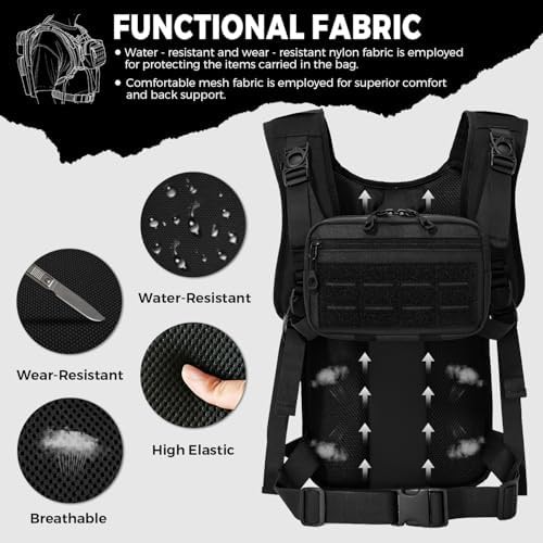 Black Tactical Hydration Pack with 2L Bladder — photo 4