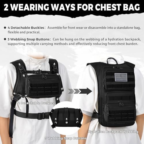 Black Tactical Hydration Pack with 2L Bladder — photo 5