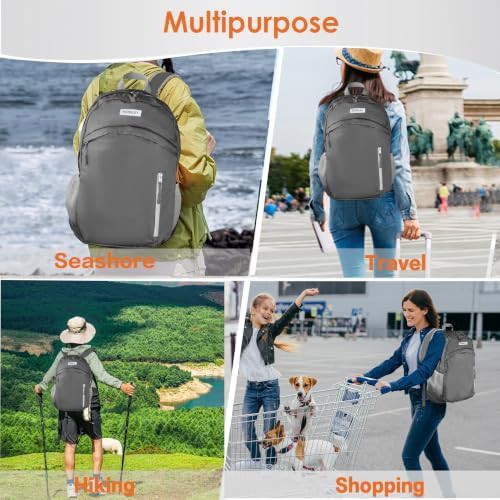 Grey waterproof foldable beach backpack — photo 5