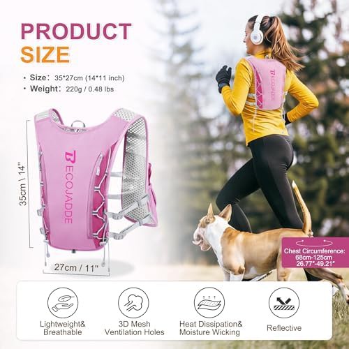 Orchid pink 5L lightweight hydration running vest — photo 4