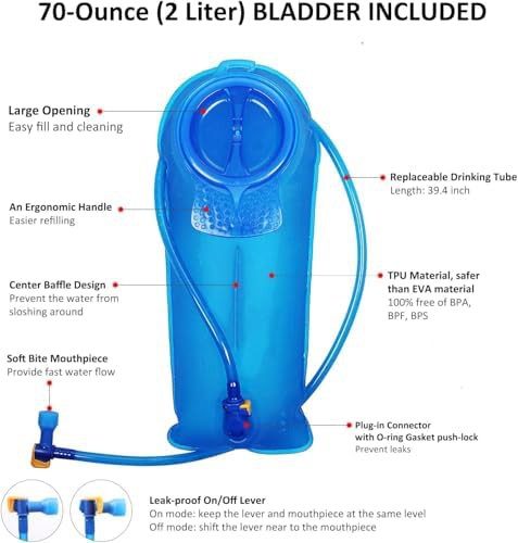 Running hydration pack backpack with 2L bladder — photo 4