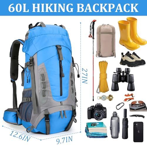 60l waterproof hiking backpack rain cover — photo 4