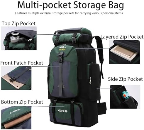 Black Trekking and Travel Rucksack 70L — photo 4