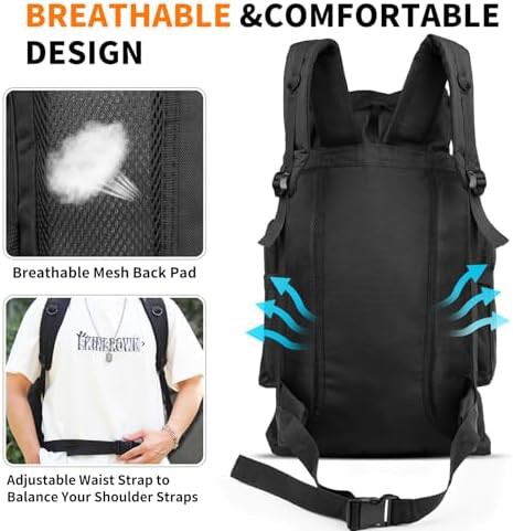 Black 80L military tactical rucksack — photo 5