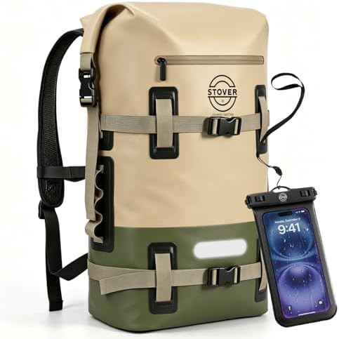Army green waterproof dry backpack 40L