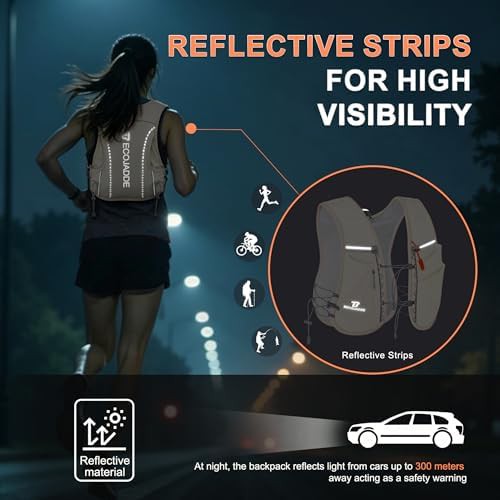 Beige 5L breathable hydration running vest — photo 3