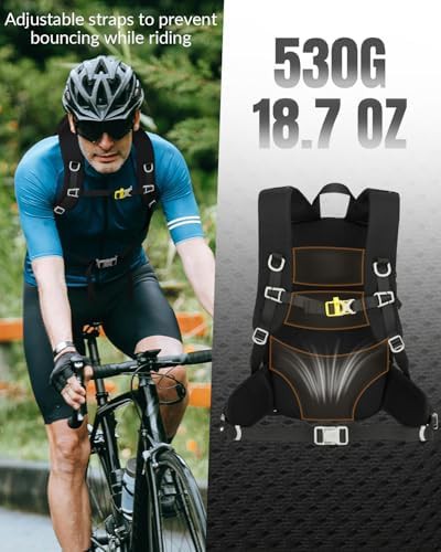 Black cycling backpack with integrated helmet holder — photo 3