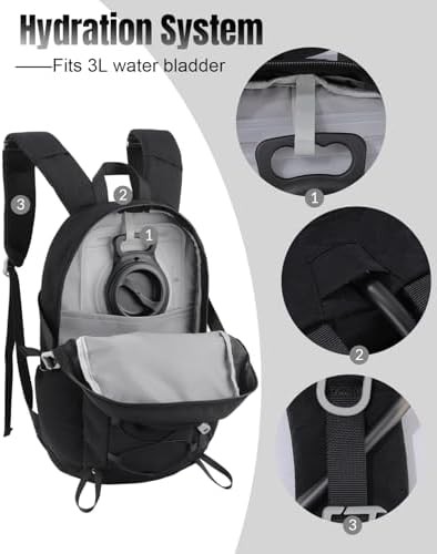 Black cycling backpack with integrated helmet holder — photo 4