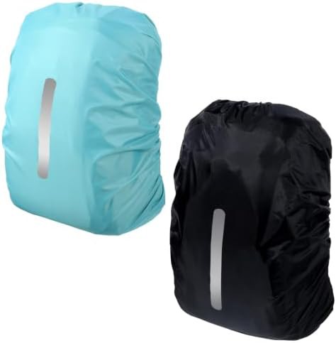 Reflective waterproof black backpack rain cover