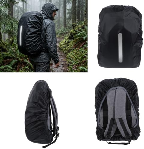 Reflective waterproof black backpack rain cover — photo 5